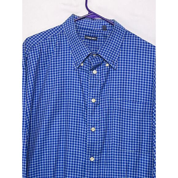 Gitman Bros Men’s XXL Blue Green Check Long Sleeve Button Front Dress Shirt USA - Picture 8 of 8